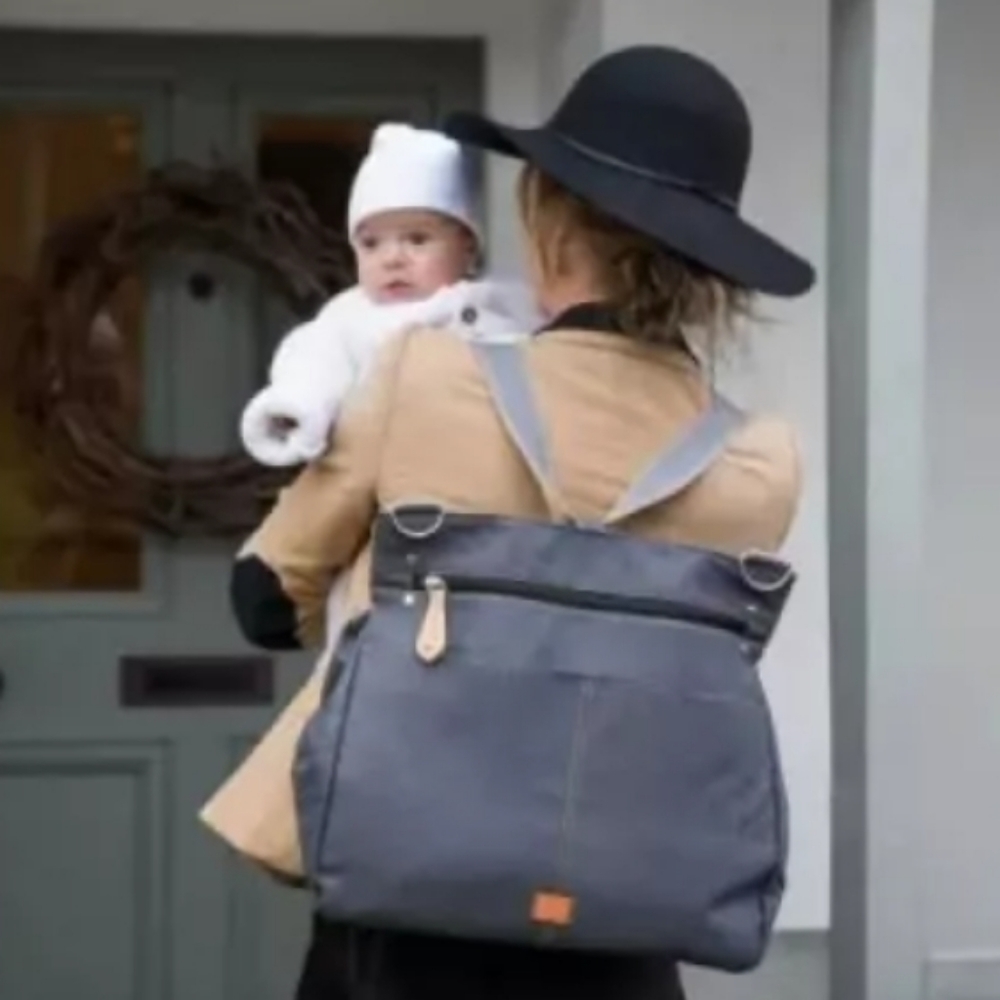 Pacapod Oban Charcoal Convertible Changing Baby Diaper Bag